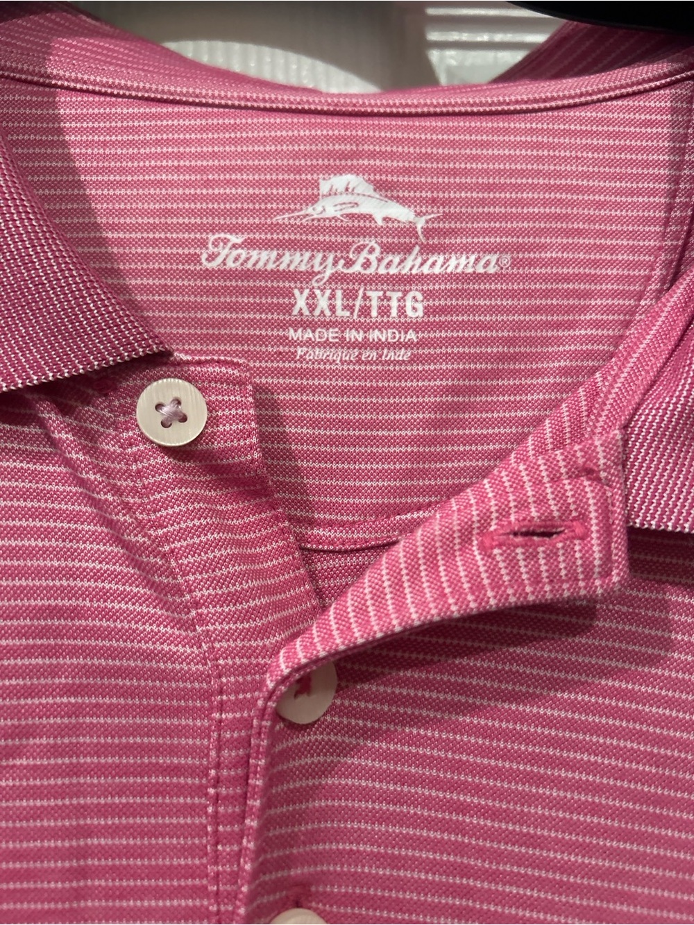 Tommy Bahama Men's Pink Micro-Stripe Polo
